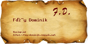 Fáy Dominik névjegykártya